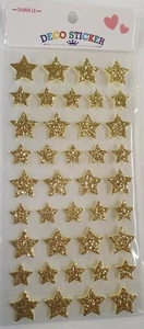 Blatt Schaum 3D Gold Glitzer Stern Kinder Belohnung Aufkleber Handwerk UK Verkäufer kostenlose P&P - Bild 1 von 9