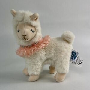 Mary Meyer Lexi Llama Plush Small Stuffed Animal Toy Pink Collar Soft Standing