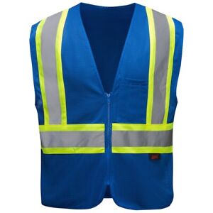 GSS Safety 3133 Non-ANSI Enhanced Visibility Multi-Color Safety Vest -Blue LG/XL
