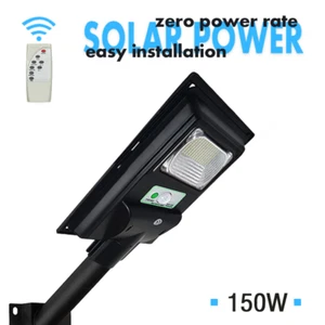 Solar Power LED Steet Light 150W Graden Security Waterproof IP65 Remote Control - Picture 1 of 14