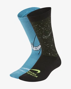 NIKE EVERYDAY EMOJI LIGHTWEIGHT CREW SOCKS 2 PAIRS - CK7311-903 KIDS YOUTH UK2-5 - Picture 1 of 10