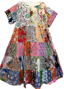 Nwt FUNKY STUFF nothing matches patch cotton maxi hippy boho DRESS 3X Free shipp - Picture 1 of 6