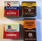 Lot of 4, Vintage McCormick Schilling Crown Colony Spice Tins