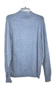 Weatherproof Vintage Mens Navy Quarter Zip Up Sweater Mock Neck Knit Cotton M - Picture 1 of 6