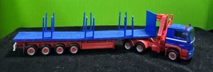 Maqueta de coche: 1:87 camión Herpa MAN furgoneta de madera con semirremolque de anillo grúa de carga - Imagen 1 de 2