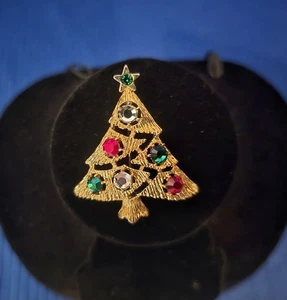 De colección. Broche de árbol de Navidad Eisenberg tono dorado hielo - Imagen 1 de 7