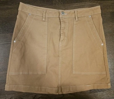 Falda Dividida H&M Para Mujer Talla 6, Denim Tostado, Lavado Medio, Mezcla de Algodón, Bolsillos Foto 1 de 4