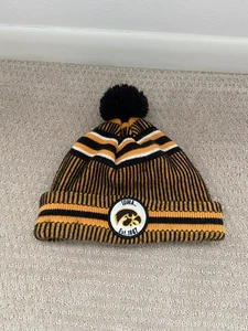 Iowa Hawkeyes New Era Invierno Sombrero/Gorro Puños Negro/Gris Pom Talla Única - Imagen 1 de 6