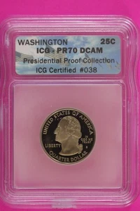 2007 S PR 70 Proof Washington Clad State Quarter ICG Certified Graded Slab 168 - Picture 1 of 3