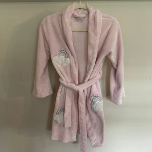 Girls Jessica Simpson Pink Fleece Robe Size M (10/12) Rainbow Applique - Picture 1 of 4