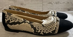 Giani Bernini Madeline Snake Print Cap Toe Ballet Flats Women’s Size 5 M NITB - Picture 1 of 10
