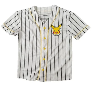 Pokemon Pikachu Baseball Trikot Kinder M Medium 2016 Button Up Pikachu Charizard - Bild 1 von 4