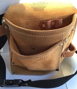 CLC PK489X Tool Pouch Durable Leather Carpenter Bag with Adjustable Belt - Picture 1 of 6