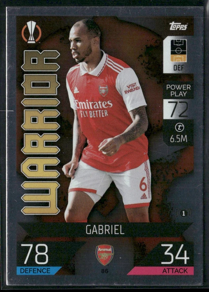 2021 WARRIOR GABRIEL ARSENAL FC #86 - Image 1 of 2
