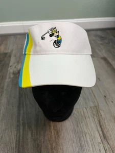 Cappello Visiera Golf Disney x Kate Lord Anni 90 Bianco Blu Giallo Topolino Carino Regolazione - Foto 1 di 7