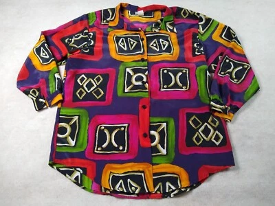 Впечатления женщина туника блузка 18 Вт цветной диско 70-х полиэстер винтажный США - Изображение 1 из 4