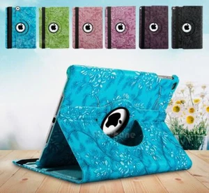 360 Leather Case Cover for Apple iPad 10.9 10 9 8 7 Gen 6 5 4 3 2 Air Pro FLORAL - Picture 1 of 16