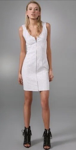 Abito in jersey grigio erica Alexander Wang Ponte Criss a croce posteriore cerniera anteriore taglia 2