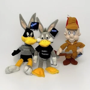 3 Warner Bros Studio 1998 Bean Bags Rabbit Season & Duck Season Elmer Daffy Bugs - Picture 1 of 16