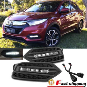 Pair Fit 2019 2020-2022 Honda HR-V HRV Front Bumper LED Fog Lights Lamps DRL