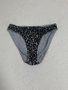 Vintage Y2K 90s Leopard Velvet Gray Bikini Panty Size 7/L
