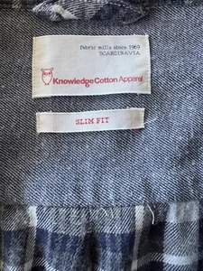 Knowledge Cotton Apparel Hemd Herren blau dunkelblau kariert Gr. XL slim fit - Bild 1 von 5