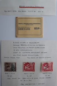 KUT Kenya Uganda Tanganyika  1954  1/- Stitched Booklet Complete  (+Used Stamps) - Picture 1 of 4