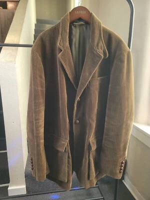 POLO RALPH LAUREN MENS BROWN CORDUROY SPORT COAT BLAZER SIZE L large - Image 1 of 4
