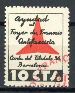 SPAIN CIVIL WAR. INTERNATIONAL BRIGADES, 10 CTS, BARCELONA POSTMARK. - Picture 1 of 1