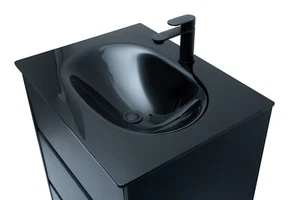 Vaso lavabo vetro nero opaco 810 x 460 mm - Banyetti - prezzo disponibile: £349 - Foto 1 di 7