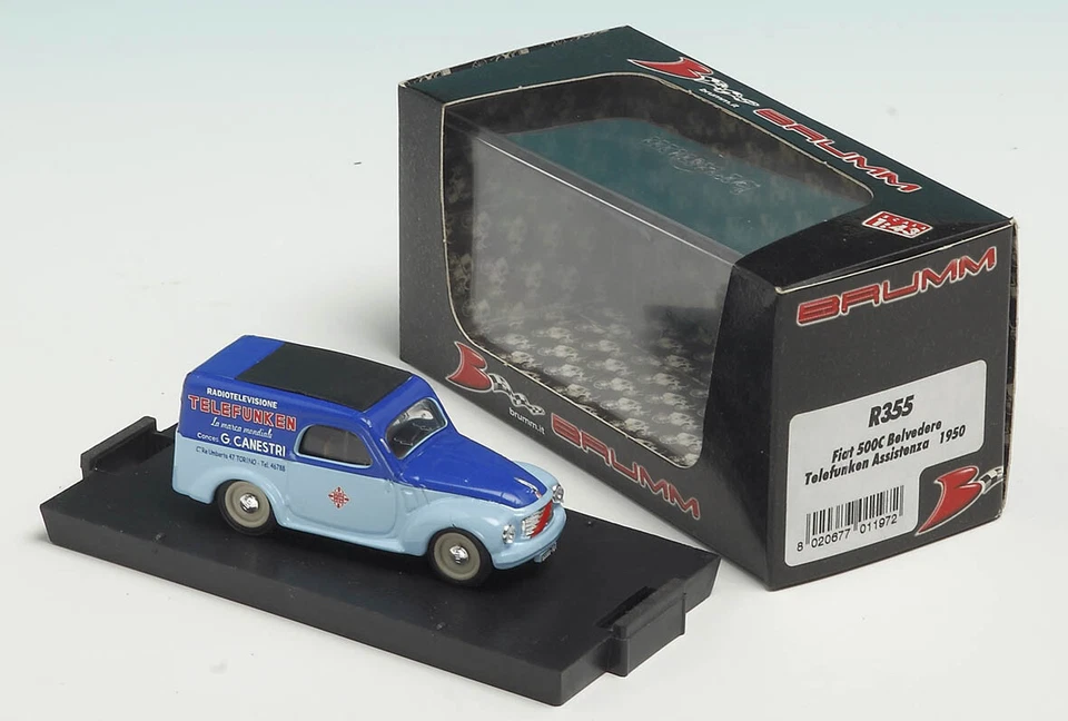 R355 modellino furgone BRUMM 1:43 - 1950 Fiat 500C Belvedere "TELEFUNKEN"  - Immagine 1 di 1