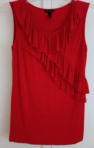 Soma Intimates Bright Red Medium Sleeveless Ruffled Tank Top Holiday - Picture 1 of 9