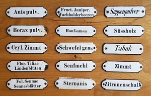 AUSWÄHLEN aus Emailschild alt Gewürze Arzt Apotheker Kolonialwaren Tante Emma - Bild 1 von 32
