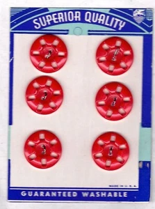 6 Filagree PLASTIC Buttons Original Card VTG 1950s Superior Quality NOS - Picture 1 of 2