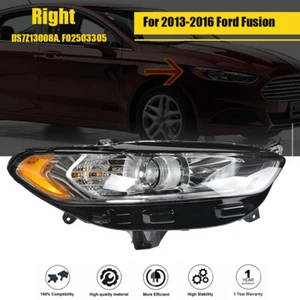 For Ford Fusion 2013-2016 Halogen Headlight HeadLamp Passenger RH Side Chrome - Picture 1 of 7
