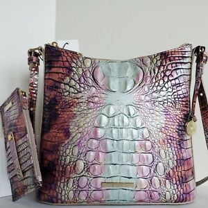🌹 Brahmin Katie Crossbody Supernova Ombre Leather Messenger Bag+Wallet NWT**HTF