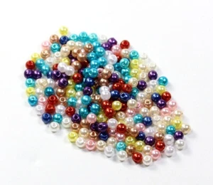 200 Stk. Wachsperlen 4mm rund bunt glänzend Acryl Perlen Schmuck Deko Hochzeit - Bild 1 von 1