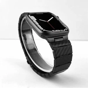 Carbon Fiber Watch Band Strap For Apple Watch Series 8 7 6 5 4 3 2 SE Ultra 49mm - Picture 1 of 10