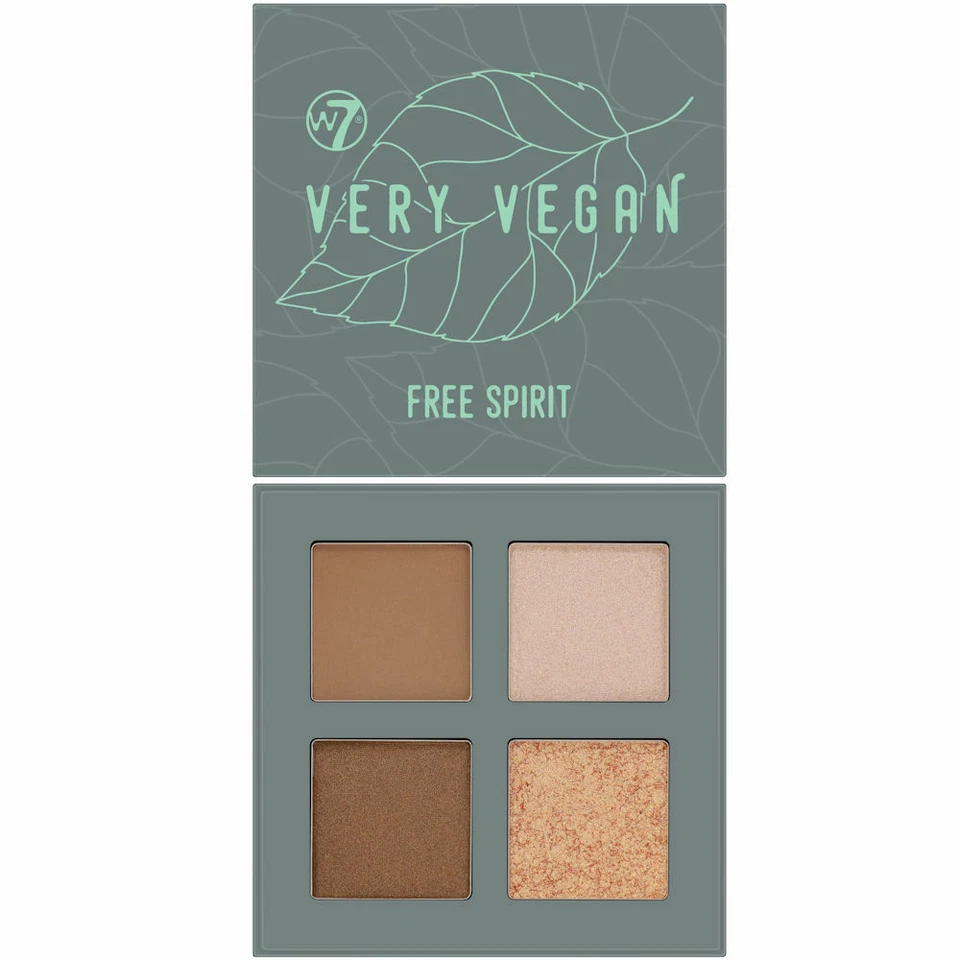 W7 Cosmetics Very Vegan Eyeshadow Quad Free Spirit - Nude Brown Eyes Shimmer - Image 1 of 1