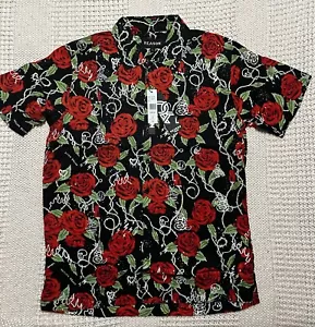 Reason Mens Short Sleeve Button Down Shirt Sz Large Multicolor - Picture 1 of 6