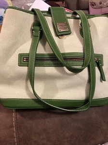 Borsa a mano vintage Dooney & Bourke 2 tonalità verde con interno rosso - Foto 1 di 14