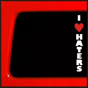 I Heart Haters sticker Vertical Vinyl Decal JDM car truck bbumper window - Bild 1 von 7