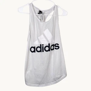 Adidas Tank Top Women's Large Logo Racerback White Size XS EUC - Picture 1 of 5