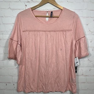 New Architect Blouse Womens Size Small Pink Short Sleeve Round Neck - Picture 1 of 11