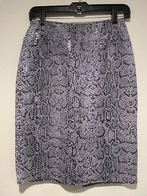 Falda de cuero Danier para mujer talla US 6 púrpura piel de serpiente lápiz hasta la rodilla Foto 1 de 4