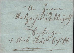 Baden Vorphilatelie Faltbrief aus Coburg 1818 an Posthalter Malzacher Seckingen - Bild 1 von 2