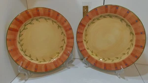 2er Set Pfaltzgraff NAPOLI handbemalte Speiseteller 11 3/4" orange, gelb - Bild 1 von 7