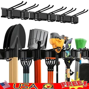 Heavy Duty Garage Tool Organizer Wall Mount Adjustable Hooks 300lbs Capacity New - Picture 1 of 6