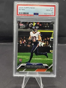 Bo Nix RC PSA 10 2024 Topps Ahora #13 RC Denver Broncos Novato TD Record - Imagen 1 de 2