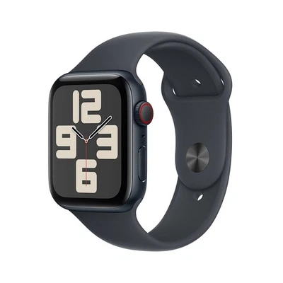 Apple Watch SE 2nd Gen 44mm GPS/LTE Midnight Case Midnight Band MXG23LL/A M/L - Image 1 of 4